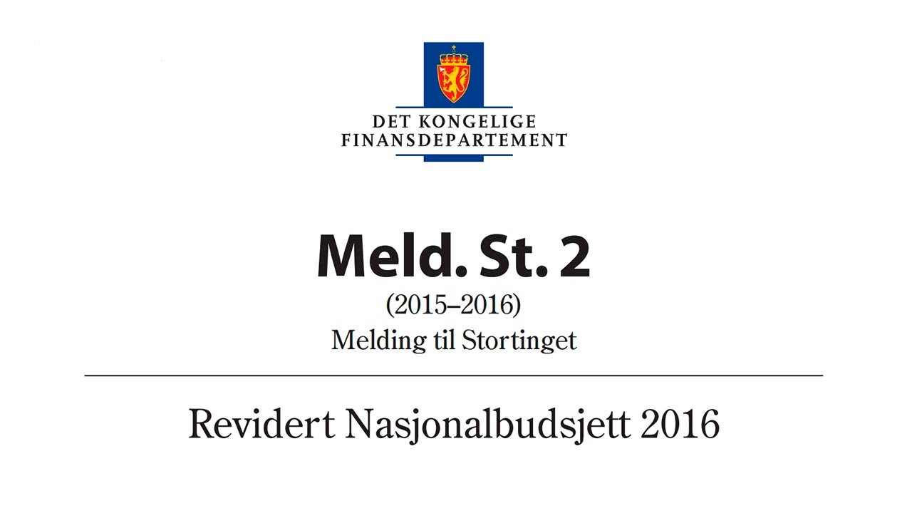 Forside - revidert nasjonalbudsjett 2016