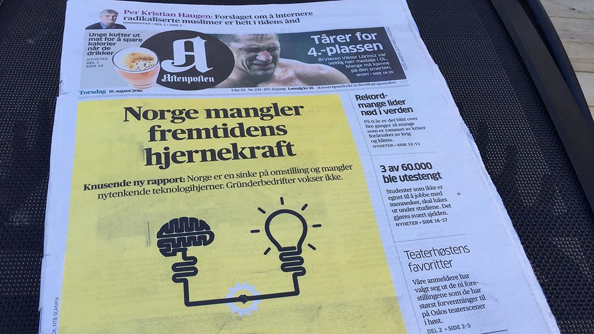 Forsiden av Aftenposten torsdag 17. august