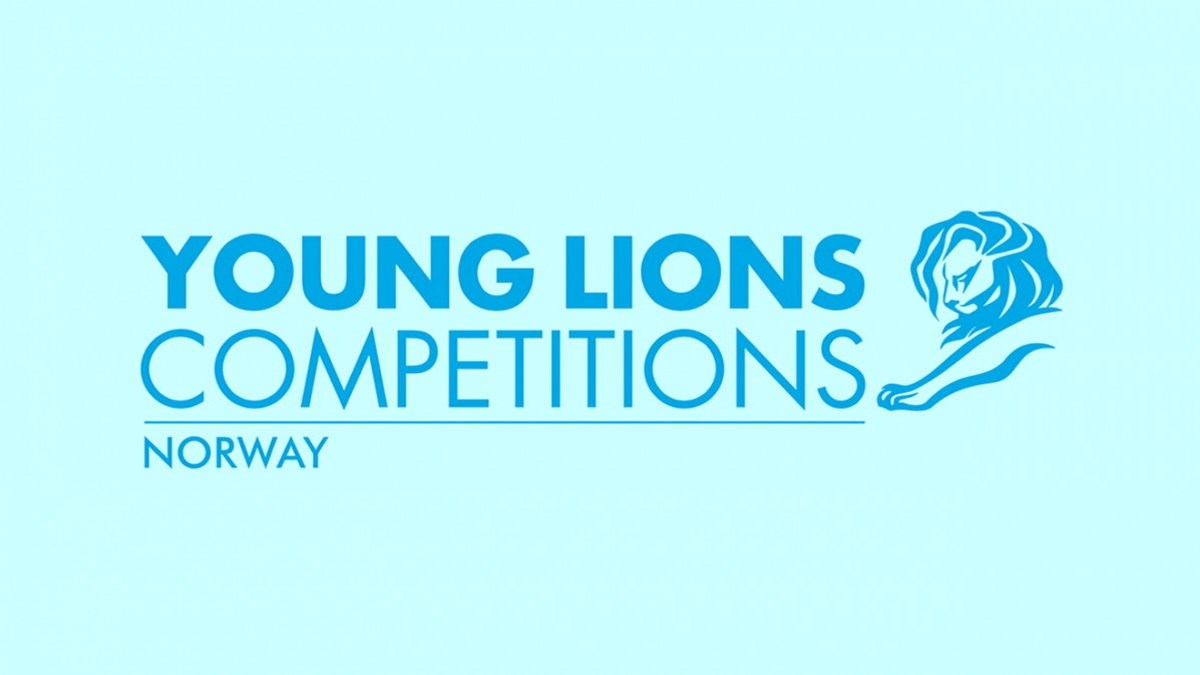 Lyseblå bakgrunn og blå logo: Young Lions Competitions Norway.